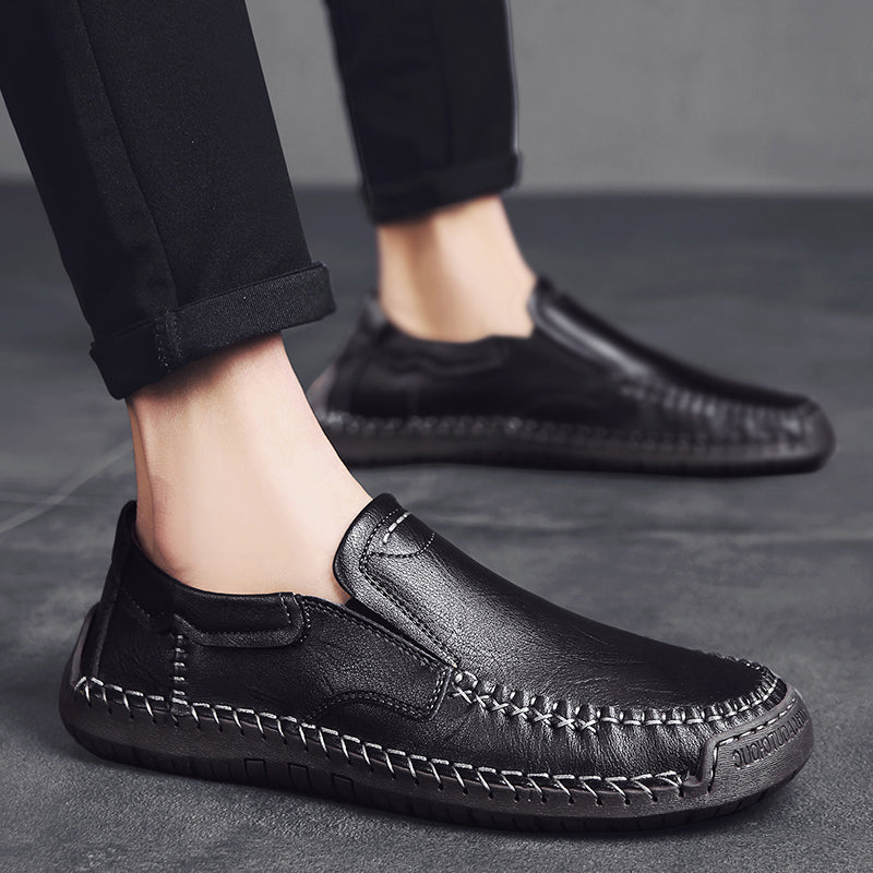 Men’s Handmade Leather Loafers – Arch Support, Wide Toe Box, Slip-On Comfort & Non-Slip Sole for Everyday Wear