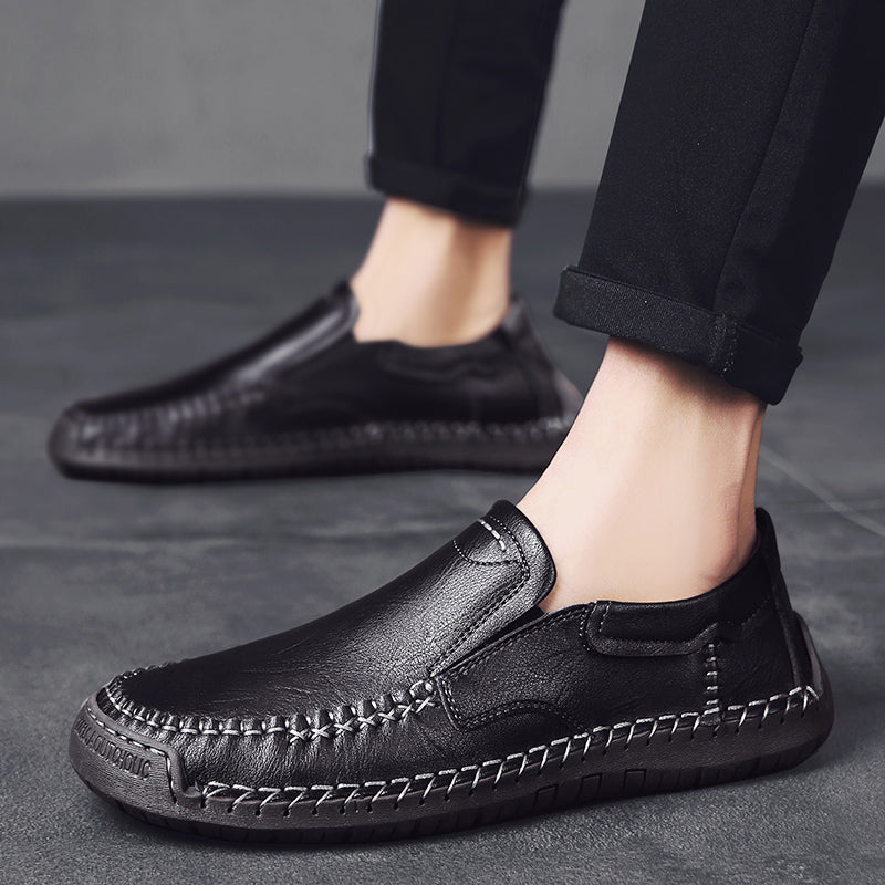 Men’s Handmade Leather Loafers – Arch Support, Wide Toe Box, Slip-On Comfort & Non-Slip Sole for Everyday Wear