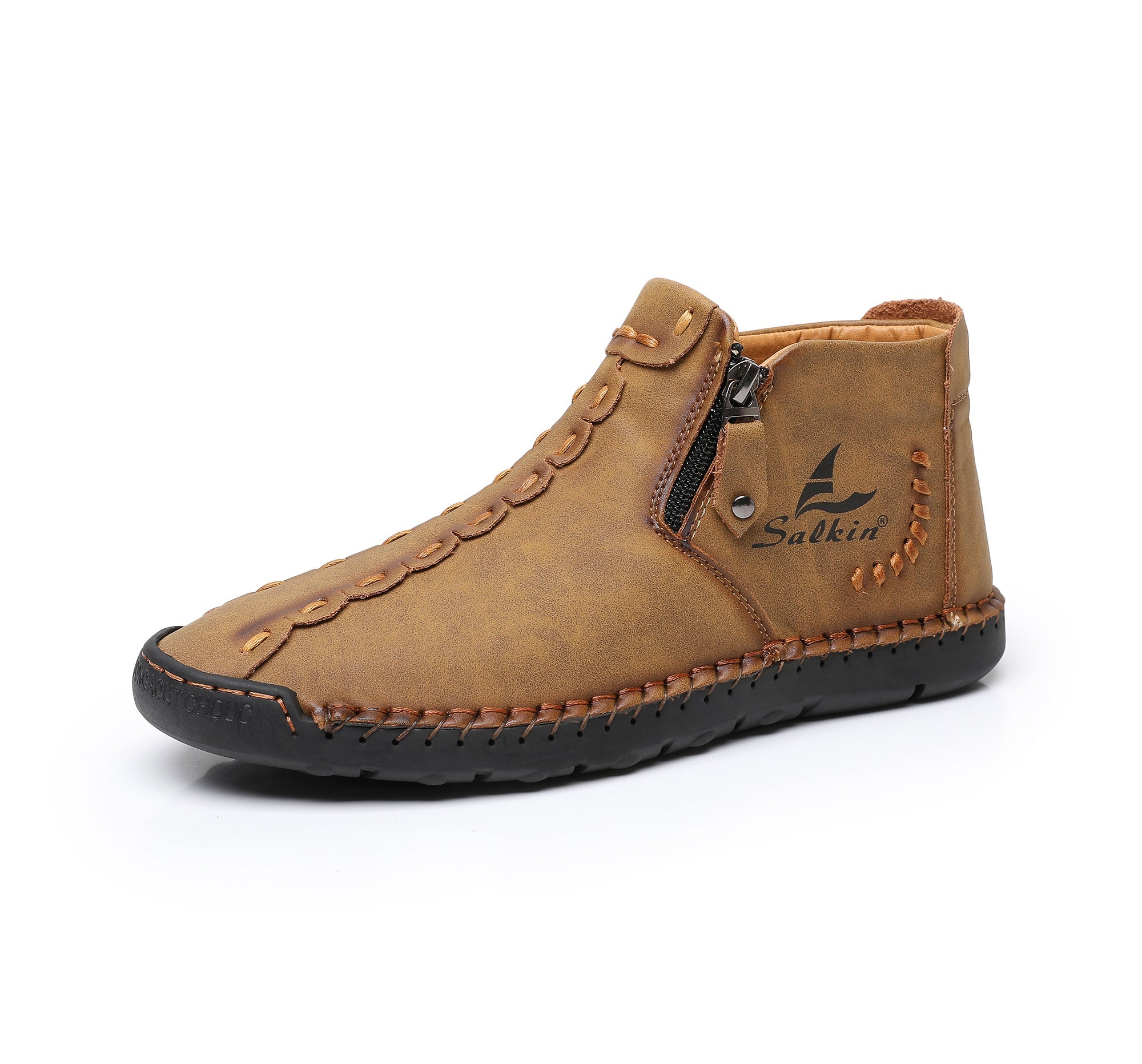 ⏰Limited-Time 70% OFF—Men’s Wide-Fit Handmade Driving Boots – Easy Zip, All-Day Comfort, Arch Support, Waterproof, Pressure Relief, Non-Slip Sole for Casual, Travel&Outdoor