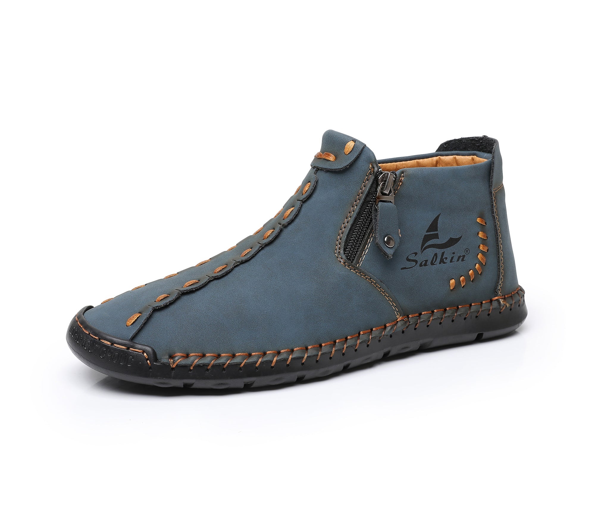 ⏰Limited-Time 70% OFF—Men’s Wide-Fit Handmade Driving Boots – Easy Zip, All-Day Comfort, Arch Support, Waterproof, Pressure Relief, Non-Slip Sole for Casual, Travel&Outdoor