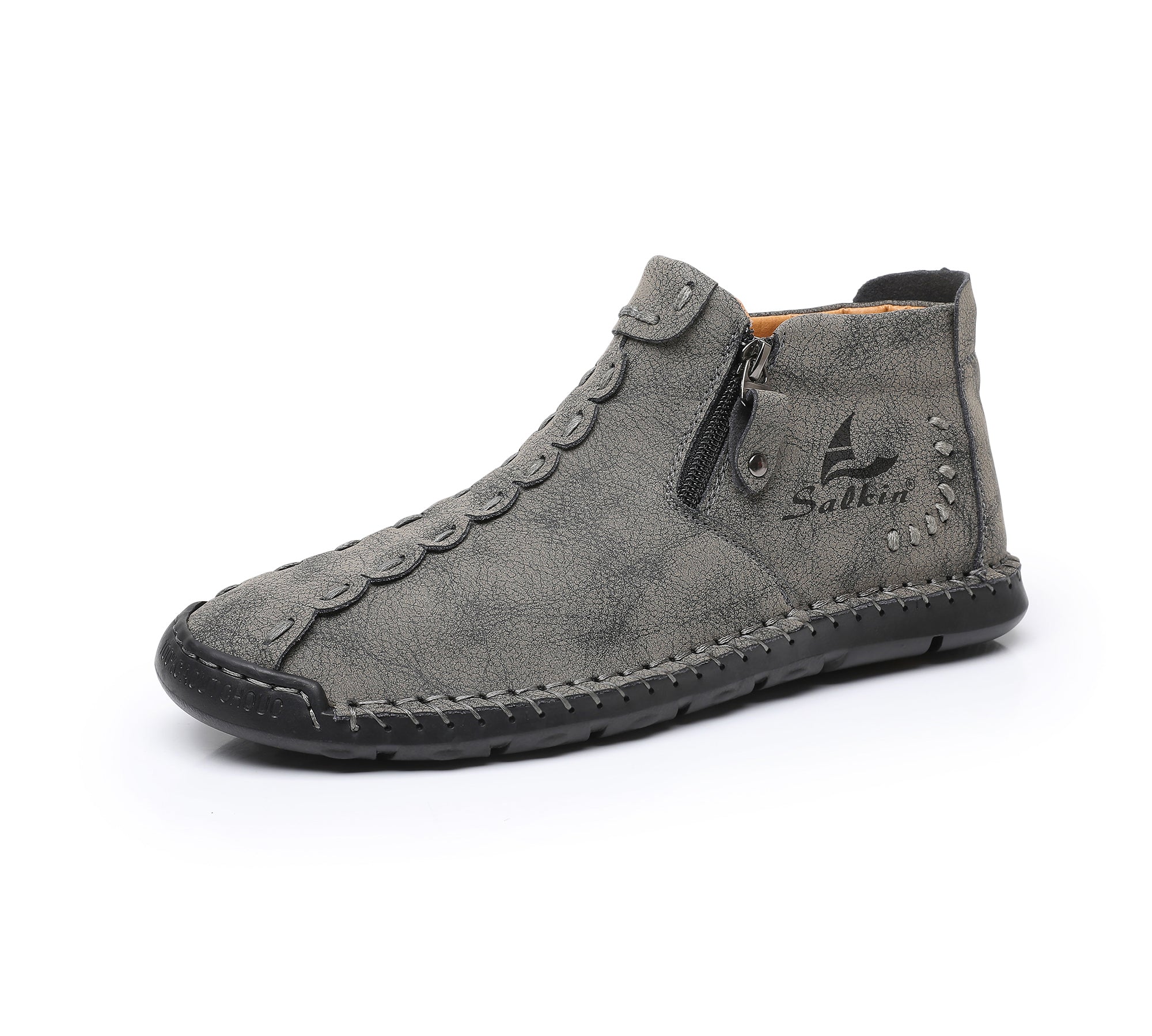 ⏰Limited-Time 70% OFF—Men’s Wide-Fit Handmade Driving Boots – Easy Zip, All-Day Comfort, Arch Support, Waterproof, Pressure Relief, Non-Slip Sole for Casual, Travel&Outdoor