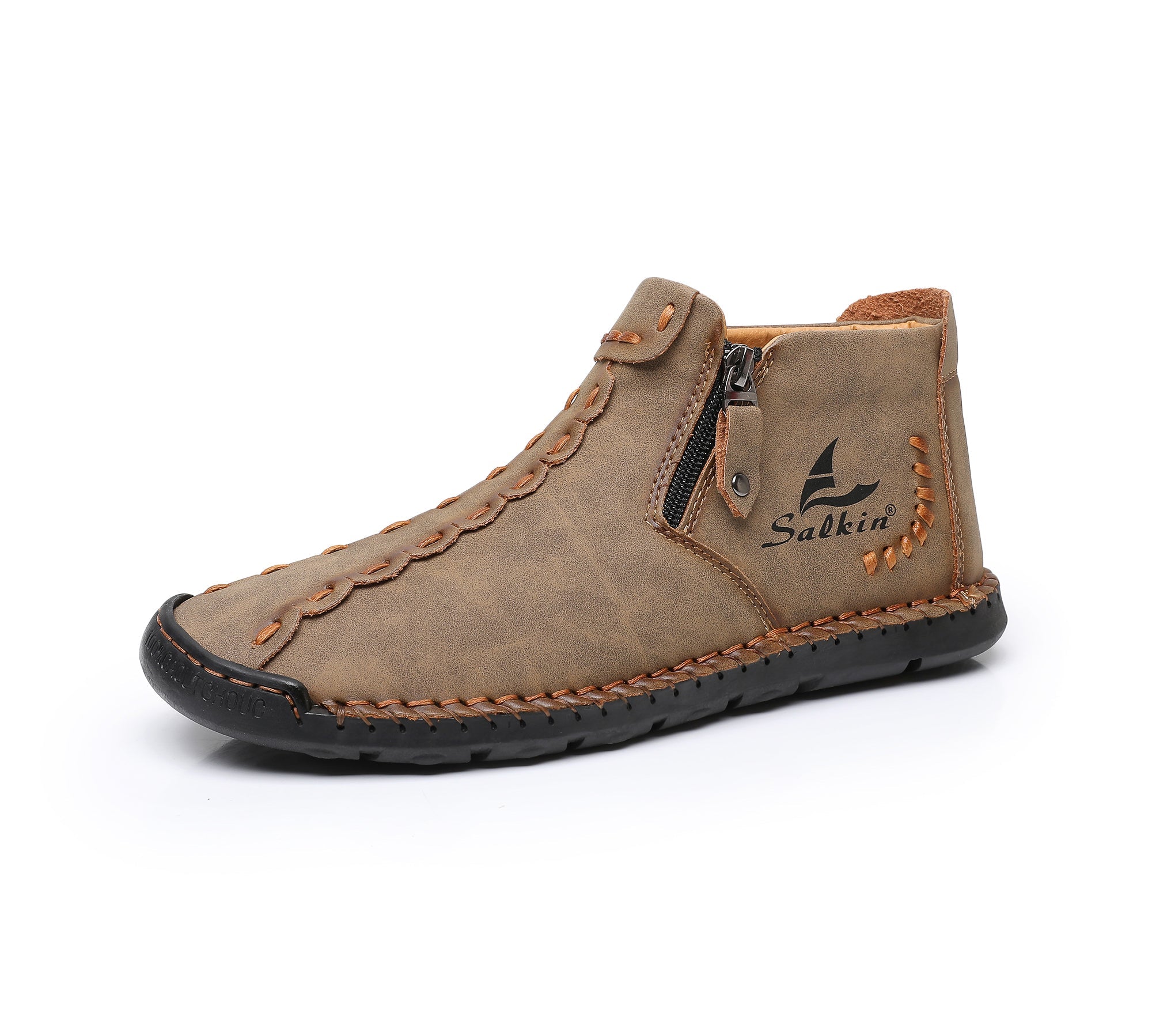 ⏰Limited-Time 70% OFF—Men’s Wide-Fit Handmade Driving Boots – Easy Zip, All-Day Comfort, Arch Support, Waterproof, Pressure Relief, Non-Slip Sole for Casual, Travel&Outdoor