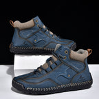 ⏰Limited-Time 70% OFF–Men's Comfortable Handmade Leather Boots – Waterproof, Arch Support, Pressure Relief, Spacious Toe Box Outdoor Leather Shoes