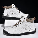 ⏰Limited-Time 70% OFF–Men's Comfortable Handmade Leather Boots – Waterproof, Arch Support, Pressure Relief, Spacious Toe Box Outdoor Leather Shoes