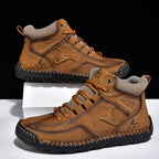 ⏰Limited-Time 70% OFF–Men's Comfortable Handmade Leather Boots – Waterproof, Arch Support, Pressure Relief, Spacious Toe Box Outdoor Leather Shoes