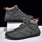 ⏰Limited-Time 70% OFF–Men's Comfortable Handmade Leather Boots – Waterproof, Arch Support, Pressure Relief, Spacious Toe Box Outdoor Leather Shoes