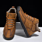 ⏰Limited-Time 70% OFF–Men's Comfortable Handmade Leather Boots – Waterproof, Arch Support, Pressure Relief, Spacious Toe Box Outdoor Leather Shoes