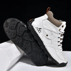 ⏰Limited-Time 70% OFF–Men's Comfortable Handmade Leather Boots – Waterproof, Arch Support, Pressure Relief, Spacious Toe Box Outdoor Leather Shoes