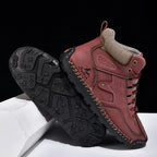 ⏰Limited-Time 70% OFF–Men's Comfortable Handmade Leather Boots – Waterproof, Arch Support, Pressure Relief, Spacious Toe Box Outdoor Leather Shoes