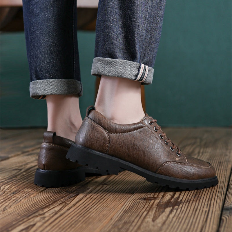 Men’s Handcrafted Leather Business Shoes – Arch Support, Height Increasing & Wide Toe Box
