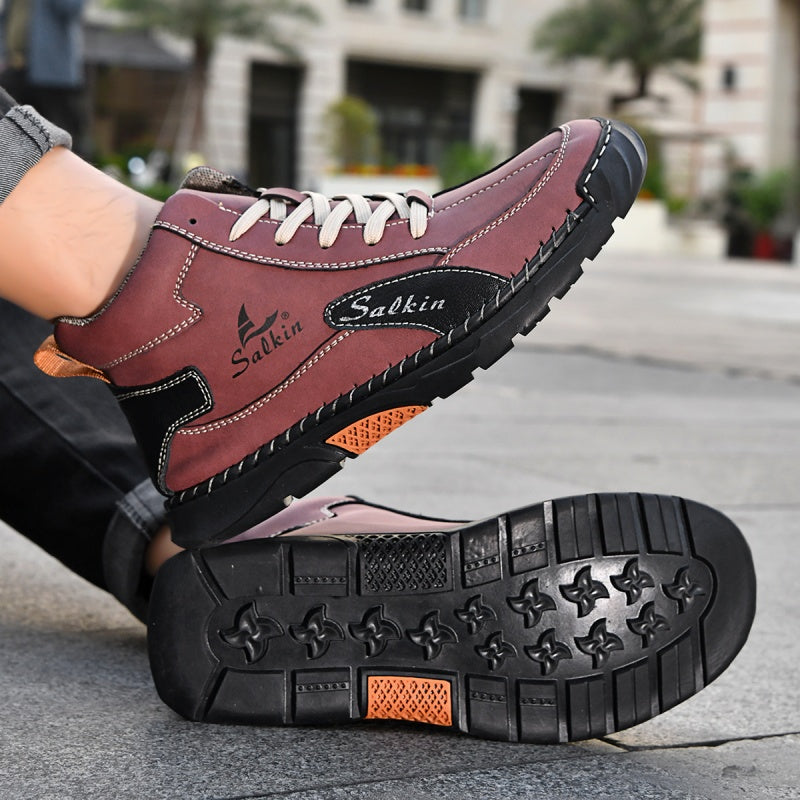 ⏰Limited-Time 70% OFF–Men’s Handcrafted Leather Boots with Wide Toe, Arch Support & Pressure-Relief Comfort