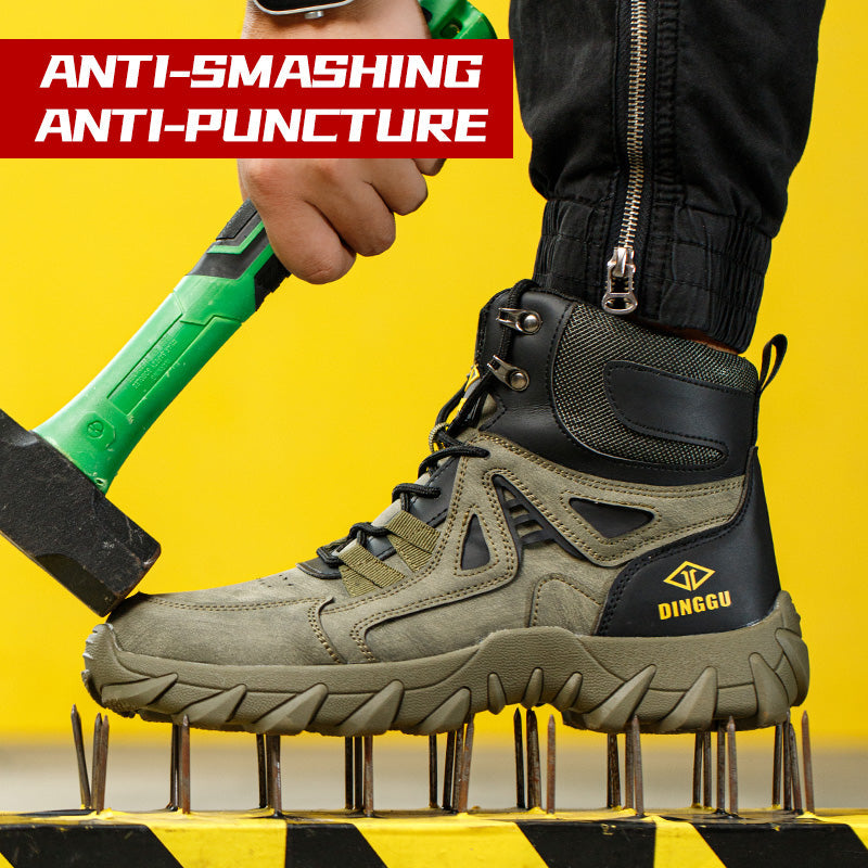 Men’s Steel Toe Orthotic Work Boots – Puncture-Resistant, Waterproof, Non-Slip, All-Day Comfort