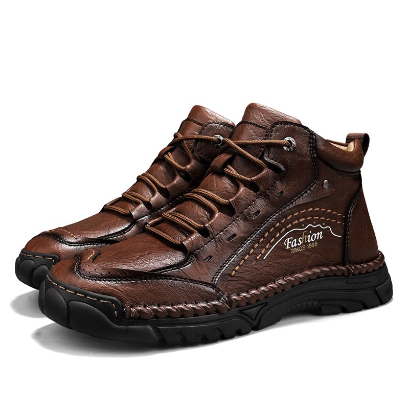 ⏰Limited-Time 70% OFF – Men’s Handmade Orthopedic Leather Boots – Wide Toe Box, Waterproof, Arch Support & Pressure Relief