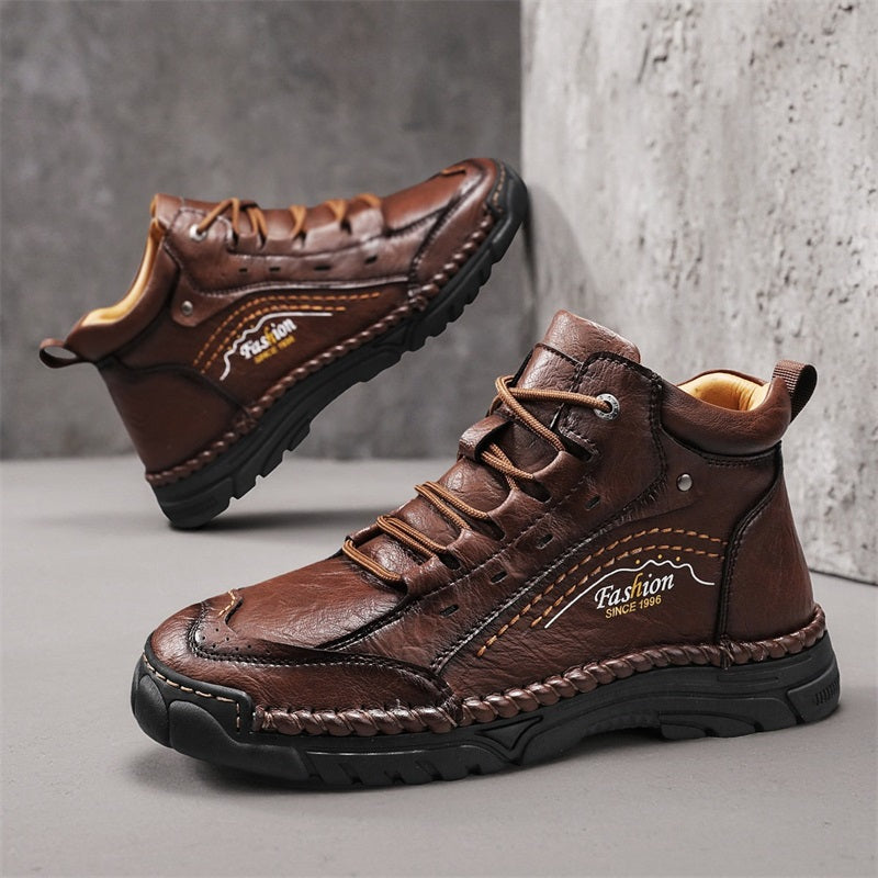 ⏰Limited-Time 70% OFF – Men’s Handmade Orthopedic Leather Boots – Wide Toe Box, Waterproof, Arch Support & Pressure Relief