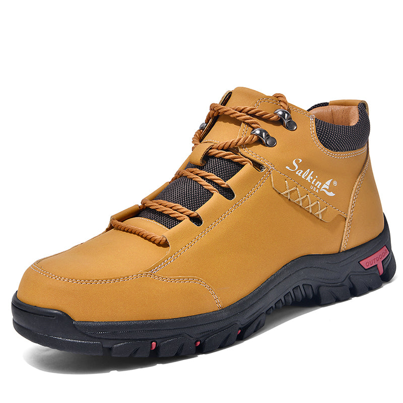 ⏰Limited-Time 70% OFF–Men’s Orthopedic Handmade Leather Boots For All-Day Comfort–Pressure Relief, Waterproof, Slip-Resistant, Wide Toe Box