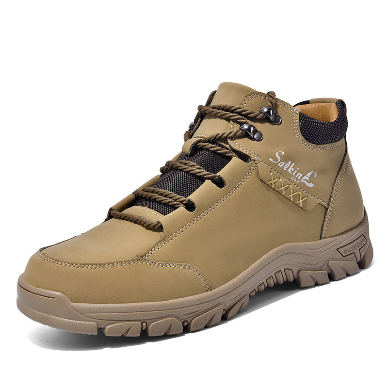⏰Limited-Time 70% OFF–Men’s Orthopedic Handmade Leather Boots For All-Day Comfort–Pressure Relief, Waterproof, Slip-Resistant, Wide Toe Box