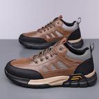 💥 12 HOURS. NO PAIN. Men’s Comfort Leather Outdoor Shoes – Arch Support, Wide Toe Box, Breathable Lining, Lightweight & Slip-Resistant for All-Day Wear