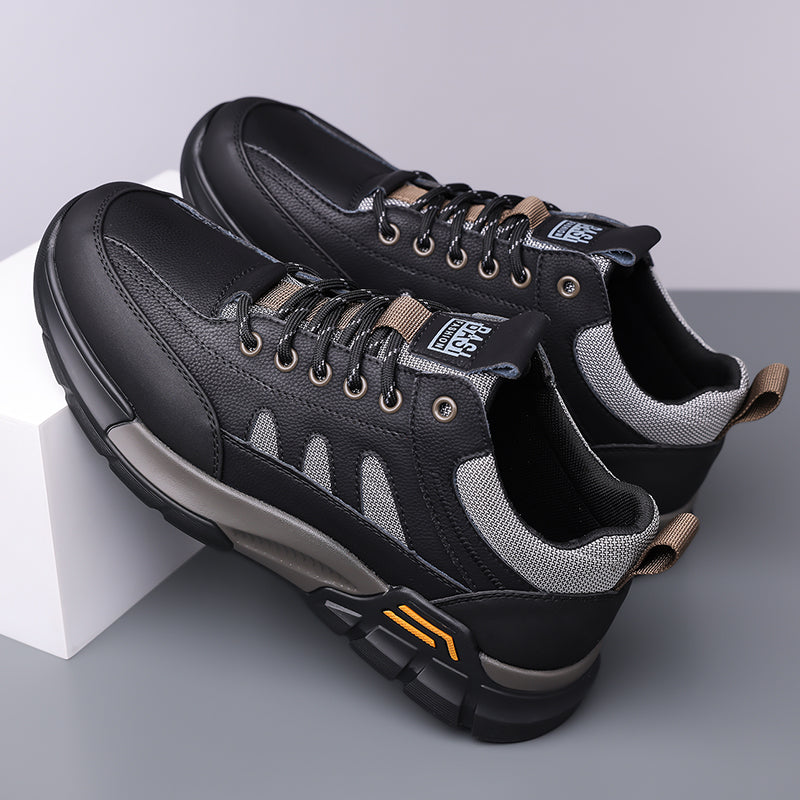 💥 12 HOURS. NO PAIN. Men’s Comfort Leather Outdoor Shoes – Arch Support, Wide Toe Box, Breathable Lining, Lightweight & Slip-Resistant for All-Day Wear