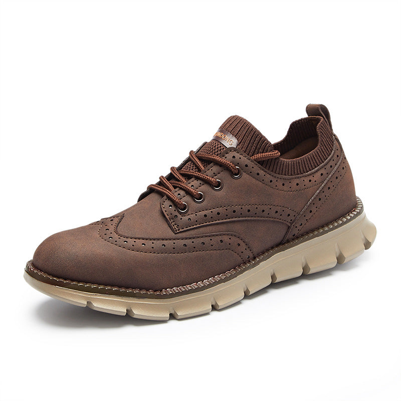 💥 12 HOURS. NO PAIN. – Men’s Vintage Leather Oxford Sneakers – Lightweight, Breathable, Arch Support, Flexible Non-Slip Sole
