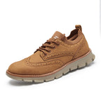 💥 12 HOURS. NO PAIN. – Men’s Vintage Leather Oxford Sneakers – Lightweight, Breathable, Arch Support, Flexible Non-Slip Sole