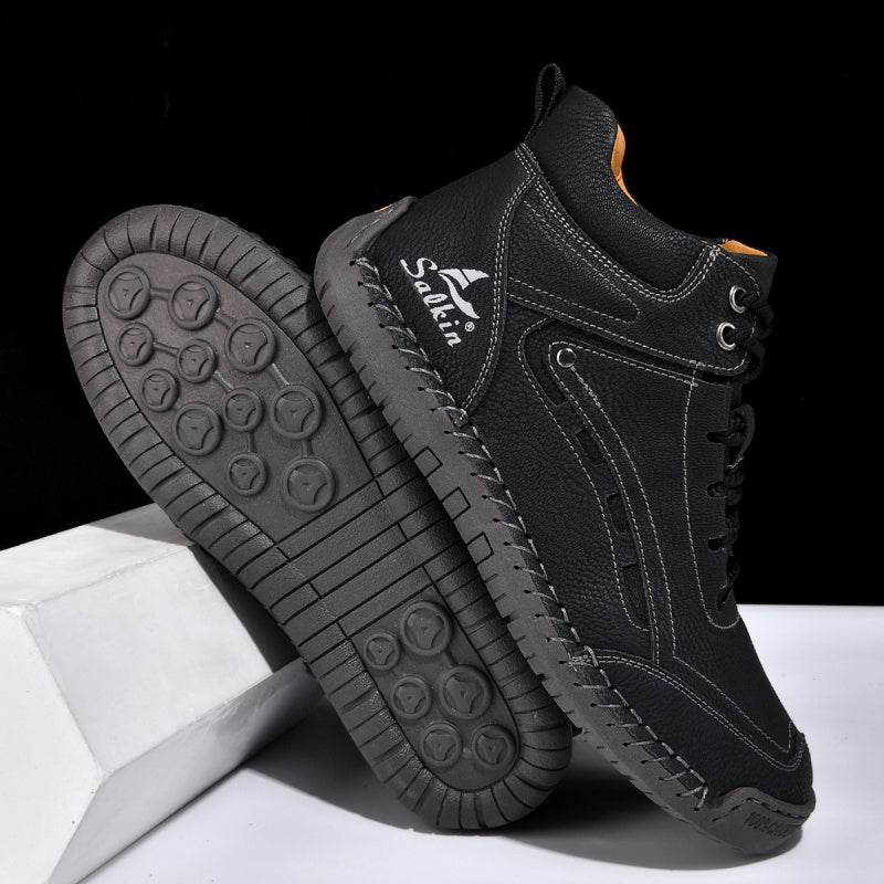 ⏰Limited-Time 70% OFF –Men’s Orthopedic Leather Work Boots – Pain Relief, Waterproof, Non-Slip, Arch & Ankle Support