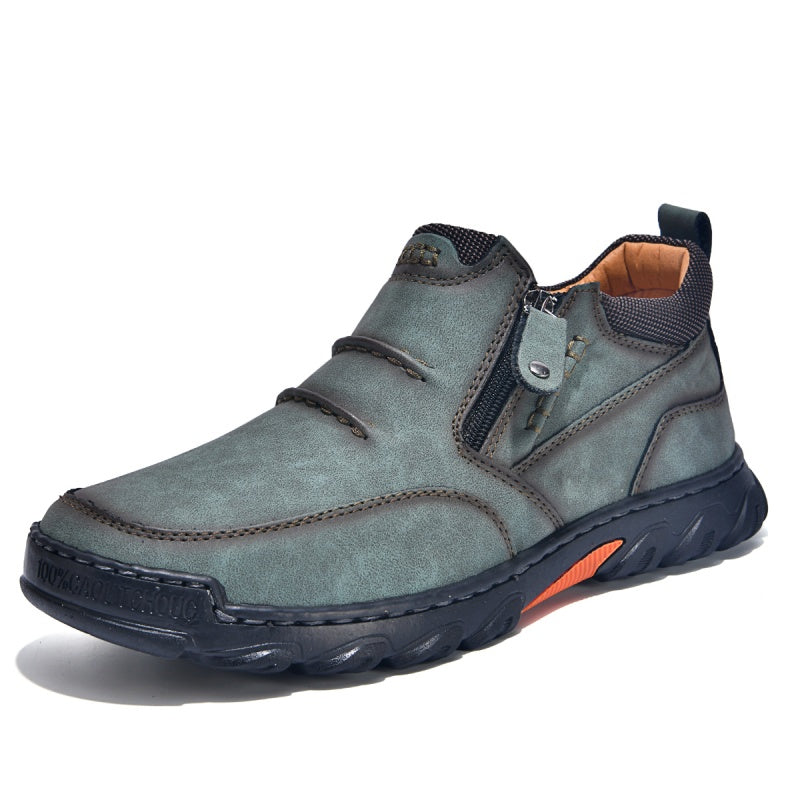 ⏰ 70% OFF – Men’s Leather Slip-On Boots – Waterproof, Arch Support, Pressure Relief & Non-Slip Sole for Travel, Outdoor & Everyday Comfort