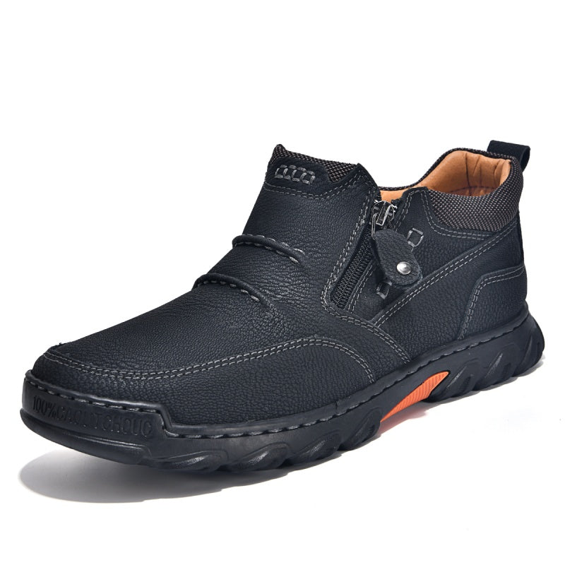 ⏰ 70% OFF – Men’s Leather Slip-On Boots – Waterproof, Arch Support, Pressure Relief & Non-Slip Sole for Travel, Outdoor & Everyday Comfort
