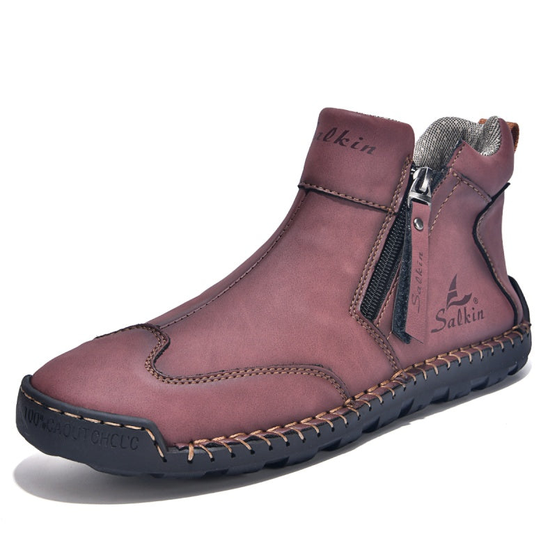 🥇#1 Best-Selling Men's Orthopedic Leather Boots – Waterproof, Arch Support, Slip-Resistant, All-Day Comfort, Pain Relief