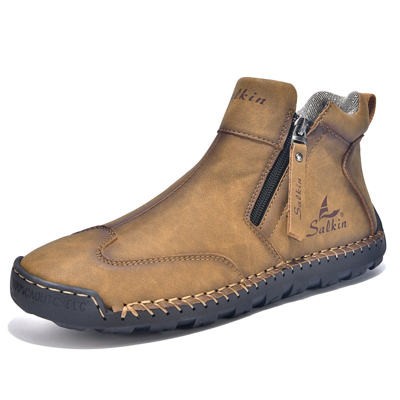 🥇#1 Best-Selling Men's Orthopedic Leather Boots – Waterproof, Arch Support, Slip-Resistant, All-Day Comfort, Pain Relief