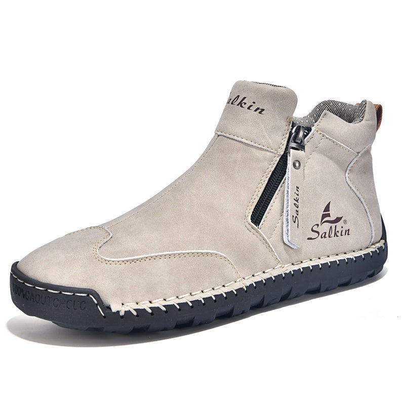 🥇#1 Best-Selling Men's Orthopedic Leather Boots – Waterproof, Arch Support, Slip-Resistant, All-Day Comfort, Pain Relief
