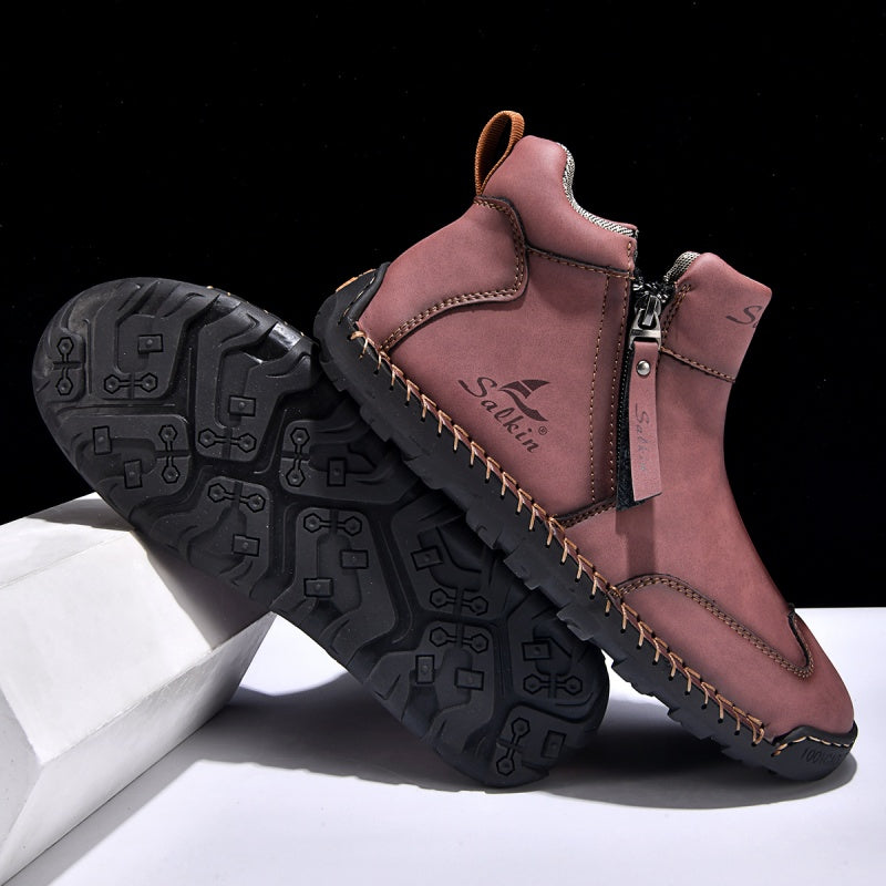 🥇#1 Best-Selling Men's Orthopedic Leather Boots – Waterproof, Arch Support, Slip-Resistant, All-Day Comfort, Pain Relief