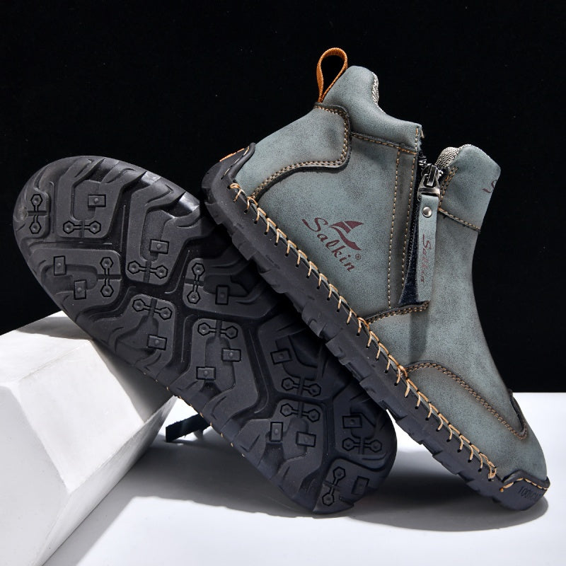 🥇#1 Best-Selling Men's Orthopedic Leather Boots – Waterproof, Arch Support, Slip-Resistant, All-Day Comfort, Pain Relief