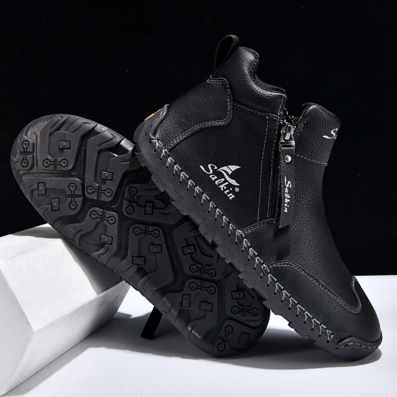 🥇#1 Best-Selling Men's Orthopedic Leather Boots – Waterproof, Arch Support, Slip-Resistant, All-Day Comfort, Pain Relief