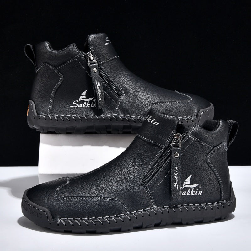 🥇#1 Best-Selling Men's Orthopedic Leather Boots – Waterproof, Arch Support, Slip-Resistant, All-Day Comfort, Pain Relief