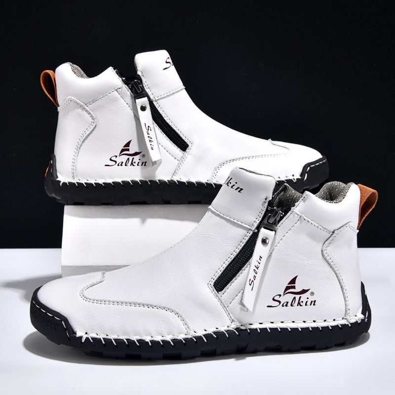 🥇#1 Best-Selling Men's Orthopedic Leather Boots – Waterproof, Arch Support, Slip-Resistant, All-Day Comfort, Pain Relief
