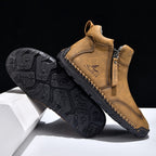 🥇#1 Best-Selling Men's Orthopedic Leather Boots – Waterproof, Arch Support, Slip-Resistant, All-Day Comfort, Pain Relief