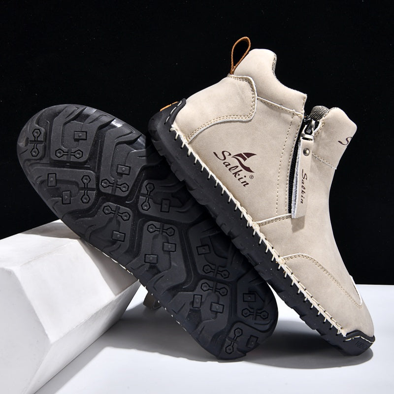 🥇#1 Best-Selling Men's Orthopedic Leather Boots – Waterproof, Arch Support, Slip-Resistant, All-Day Comfort, Pain Relief