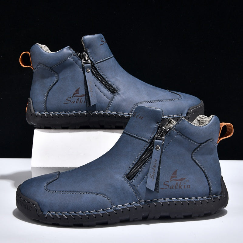 🥇#1 Best-Selling Men's Orthopedic Leather Boots – Waterproof, Arch Support, Slip-Resistant, All-Day Comfort, Pain Relief