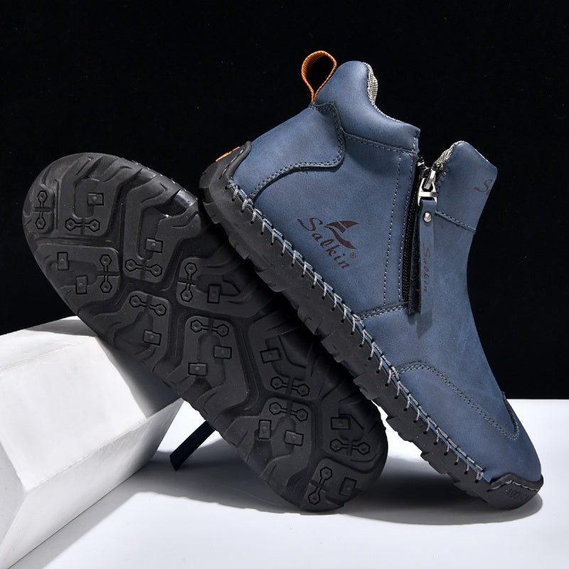 🥇#1 Best-Selling Men's Orthopedic Leather Boots – Waterproof, Arch Support, Slip-Resistant, All-Day Comfort, Pain Relief