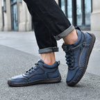 (💥Top Rated Choice) Men’s Handmade Leather Outdoor Shoes – Arch Support, Wide Fit, Comfortable, Rugged Non-Slip Sole for Work & Hiking