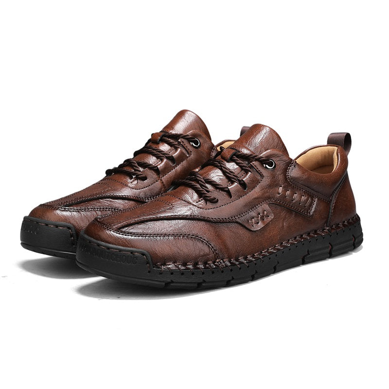Men’s Handmade Leather Work & Outdoor Shoes – Arch Support, Wide Fit, Comfortable, Rugged Non-Slip Sole for All-Day Wear