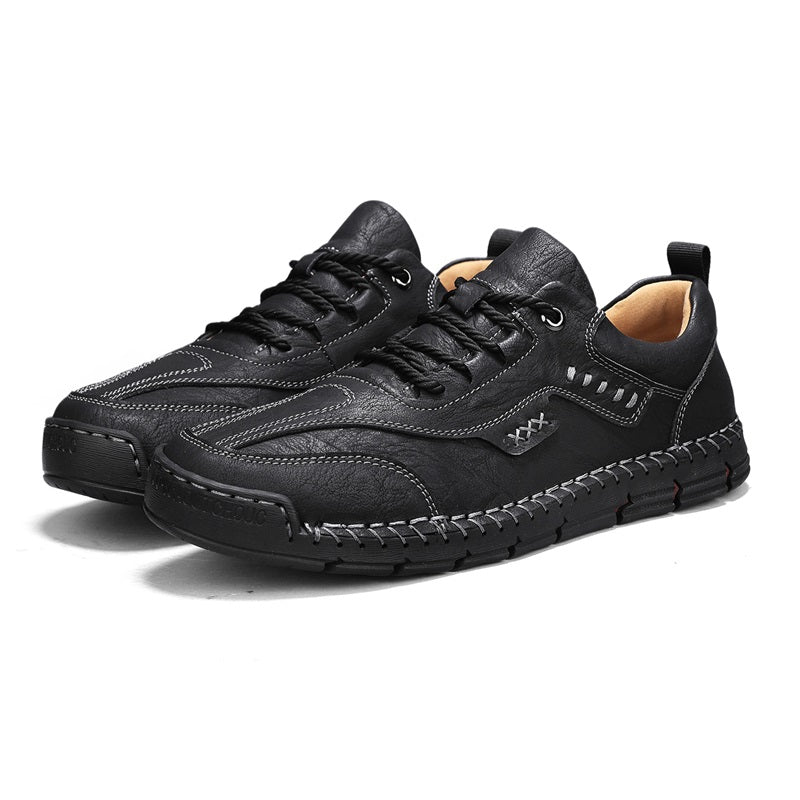 Men’s Handmade Leather Work & Outdoor Shoes – Arch Support, Wide Fit, Comfortable, Rugged Non-Slip Sole for All-Day Wear