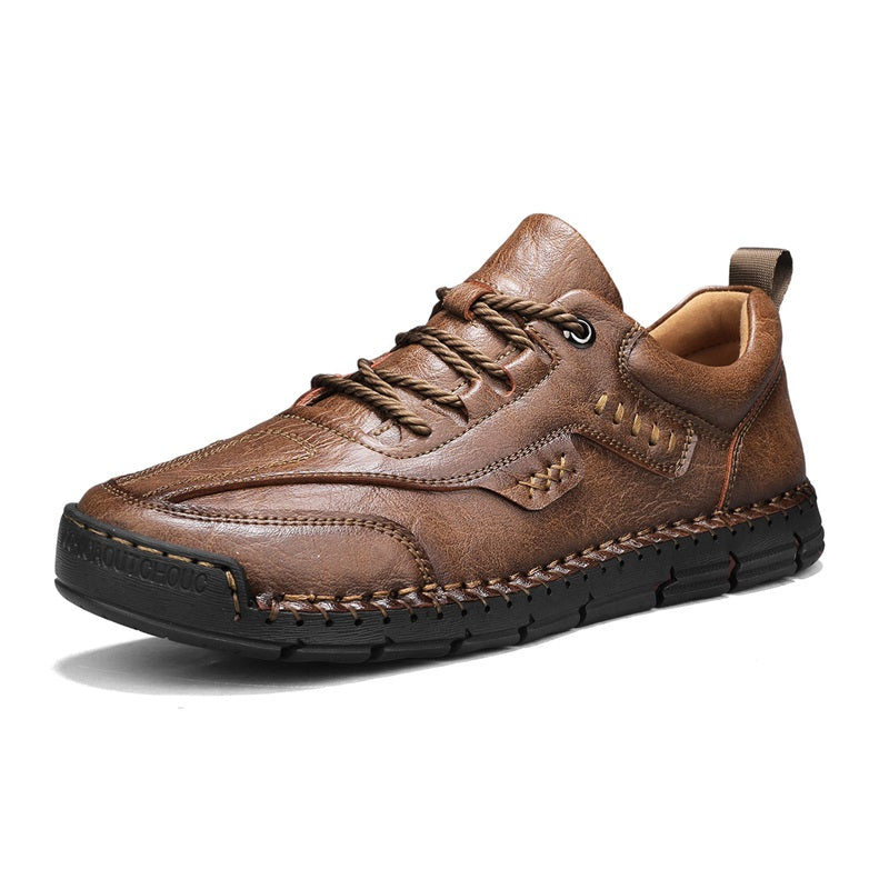 Men’s Handmade Leather Work & Outdoor Shoes – Arch Support, Wide Fit, Comfortable, Rugged Non-Slip Sole for All-Day Wear