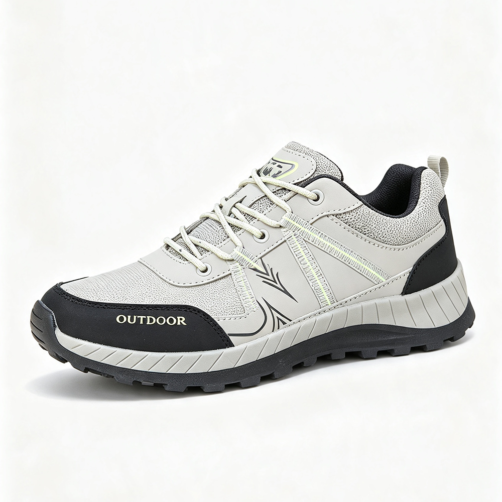 Men's Mesh Hiking Shoes - Lace-Up, Enhanced Support, Wide Toe Box with Arch Support
