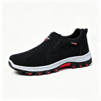 Men's Suede Walking Shoes - Slip-On, Cushioned, Wide Toe Box with Arch Support
