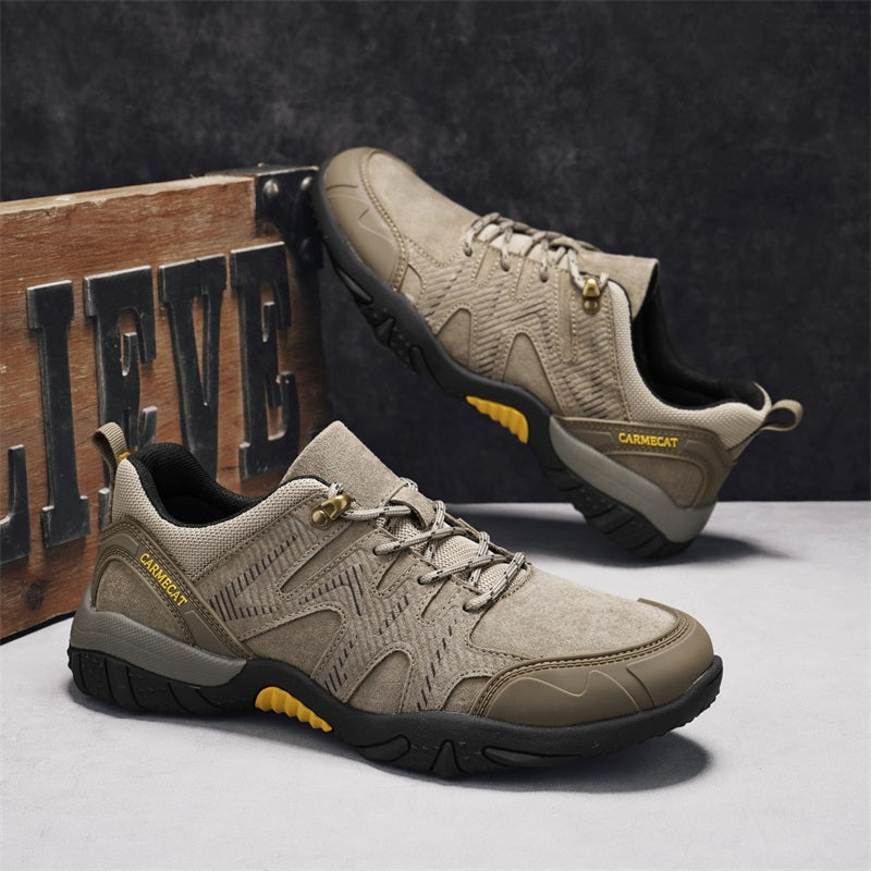 ⏰Limited-Time 70% OFF –Men's Waterproof Genuine Leather Hiking Boots - Non-Slip，Wide Toe Box with Arch Support Work Shoes