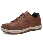 Men's Genuine Leather Walking Shoes - Lace-Up, Maximum Support, Wide Toe Box with Arch Support