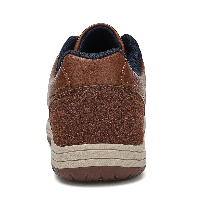Men's Genuine Leather Walking Shoes - Lace-Up, Maximum Support, Wide Toe Box with Arch Support