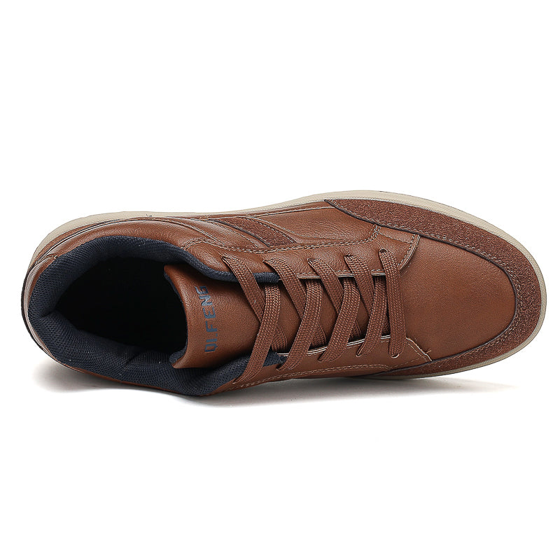 Men's Genuine Leather Walking Shoes - Lace-Up, Maximum Support, Wide Toe Box with Arch Support