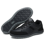 Men's Genuine Leather Walking Shoes - Lace-Up, Maximum Support, Wide Toe Box with Arch Support